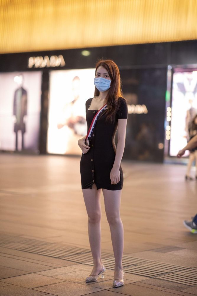 逛商场的黑色包臀裙美丽女孩【385P】00050-图好看