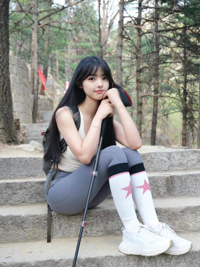 爱爬山的瑜伽裤MM，太甜美了！~-图好看