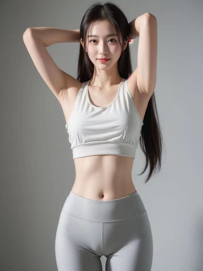 AI瑜伽裤清纯妹子系列图-图好看